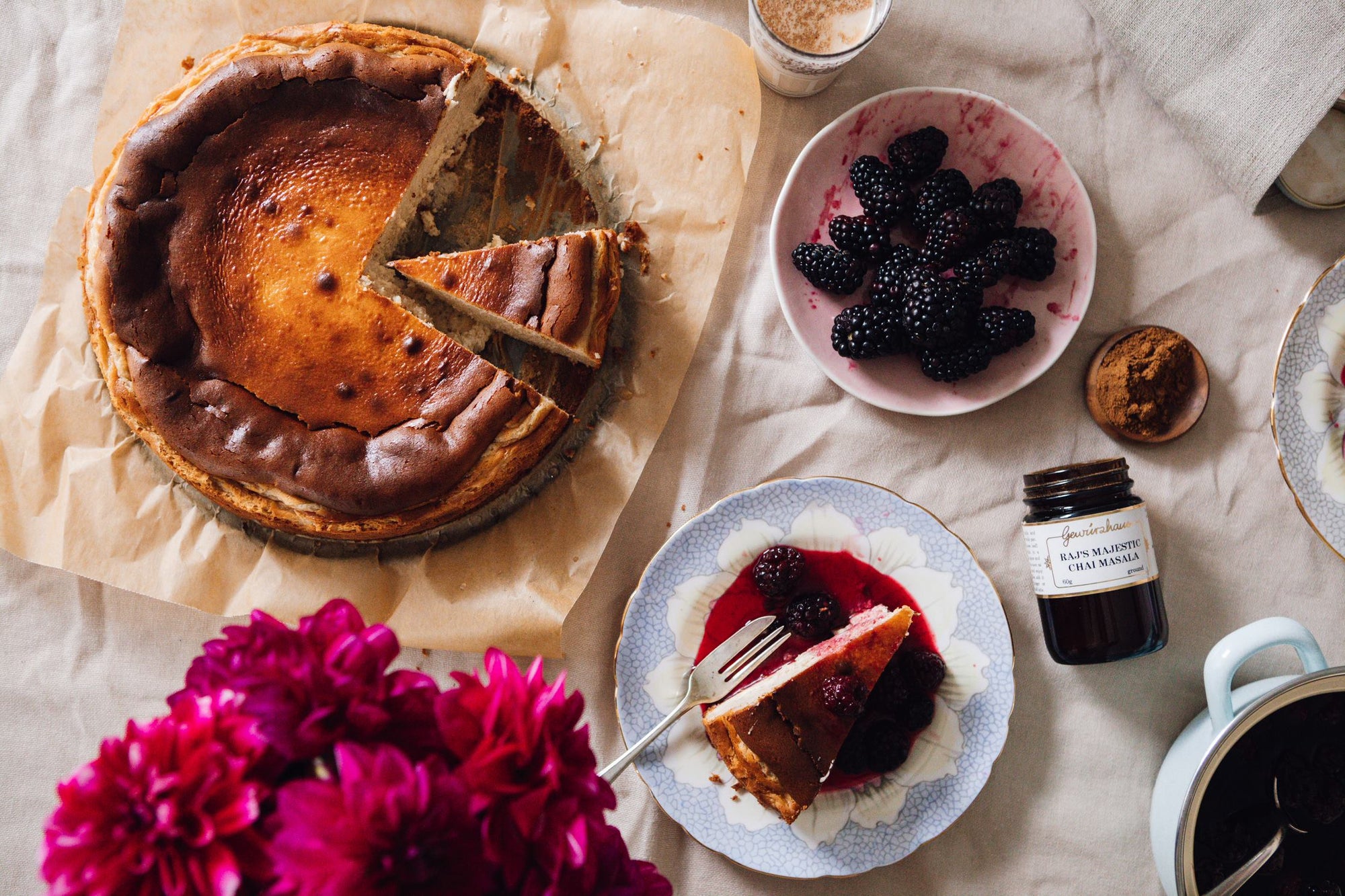 Chai Burnt Basque Cheesecake Recipe