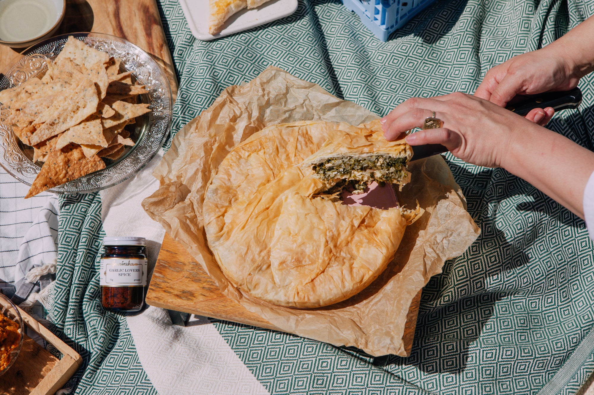 Garlic Lovers' Greens & Cheese Pie Recipe