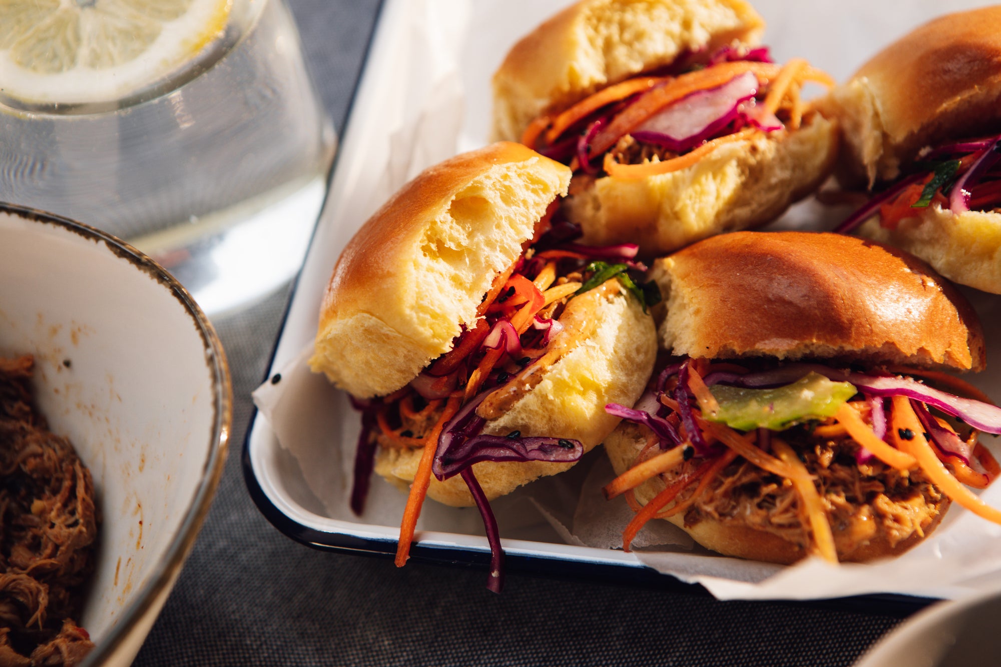 Pulled Pork Slider with Red Cabbage Slaw