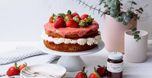 Spiced Sponge cake with Rhubarb Jam