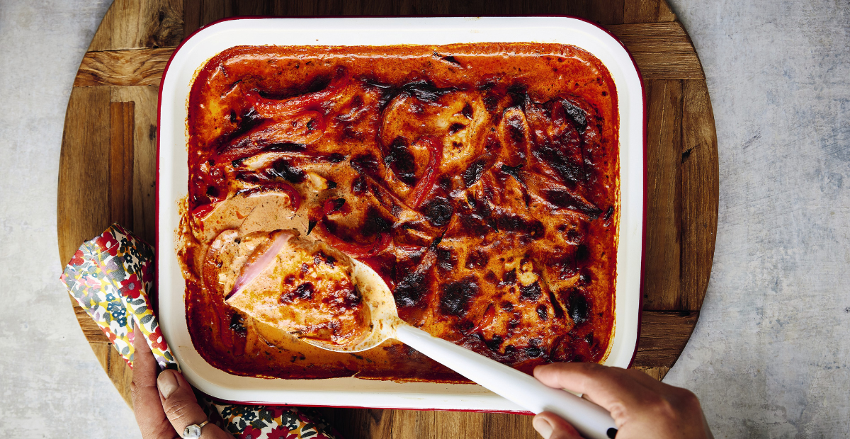 Creamy Paprika Pork Traybake 