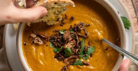 Moroccan Pumpkin Spiced Soup with Fried Shallots Recipe