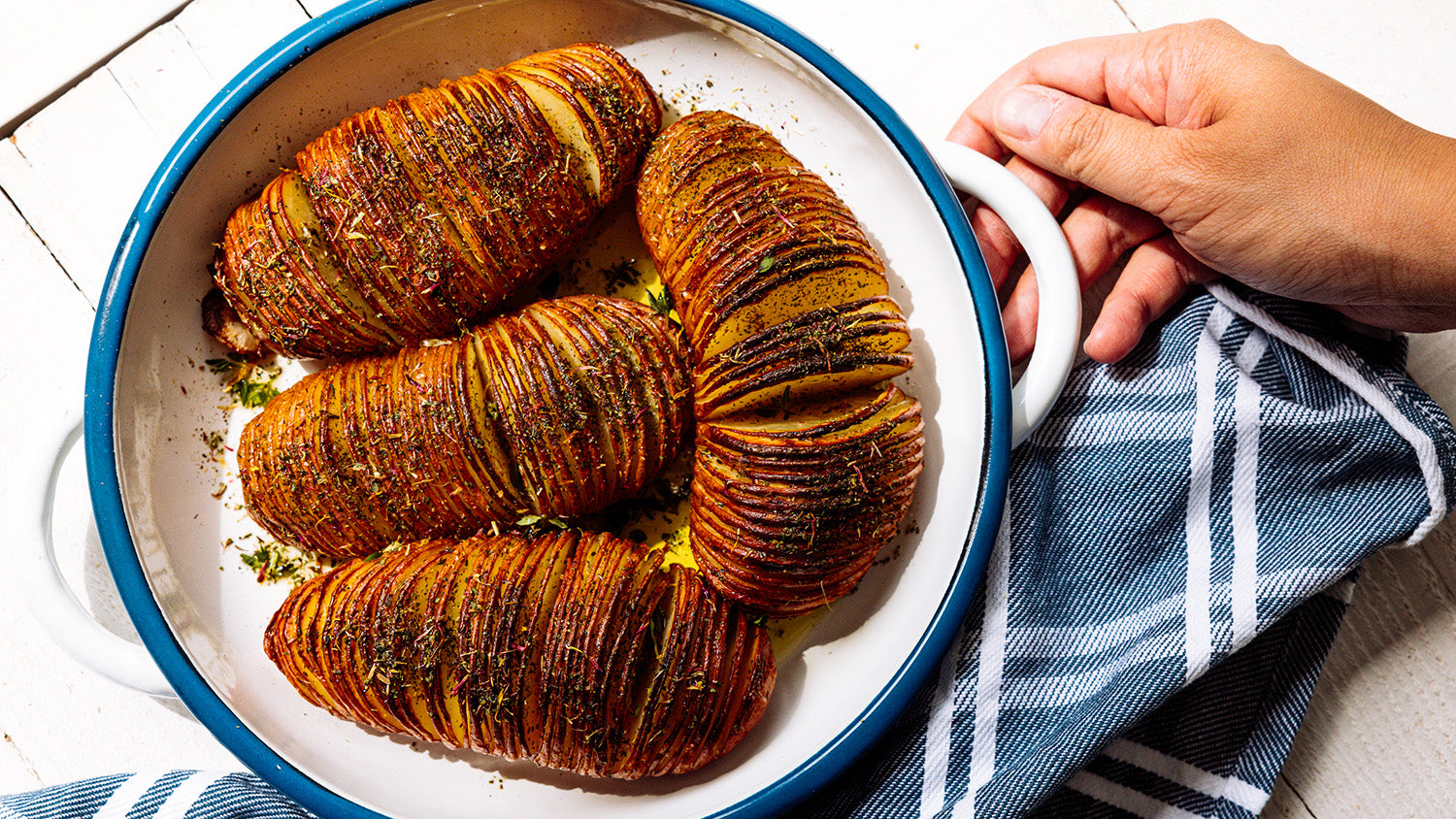 Hasselback Potatoes with Herb Salt