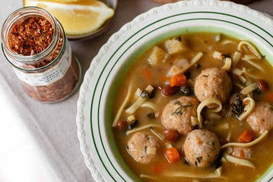 Chicken Noodle Soup with Meatballs - Gewürzhaus