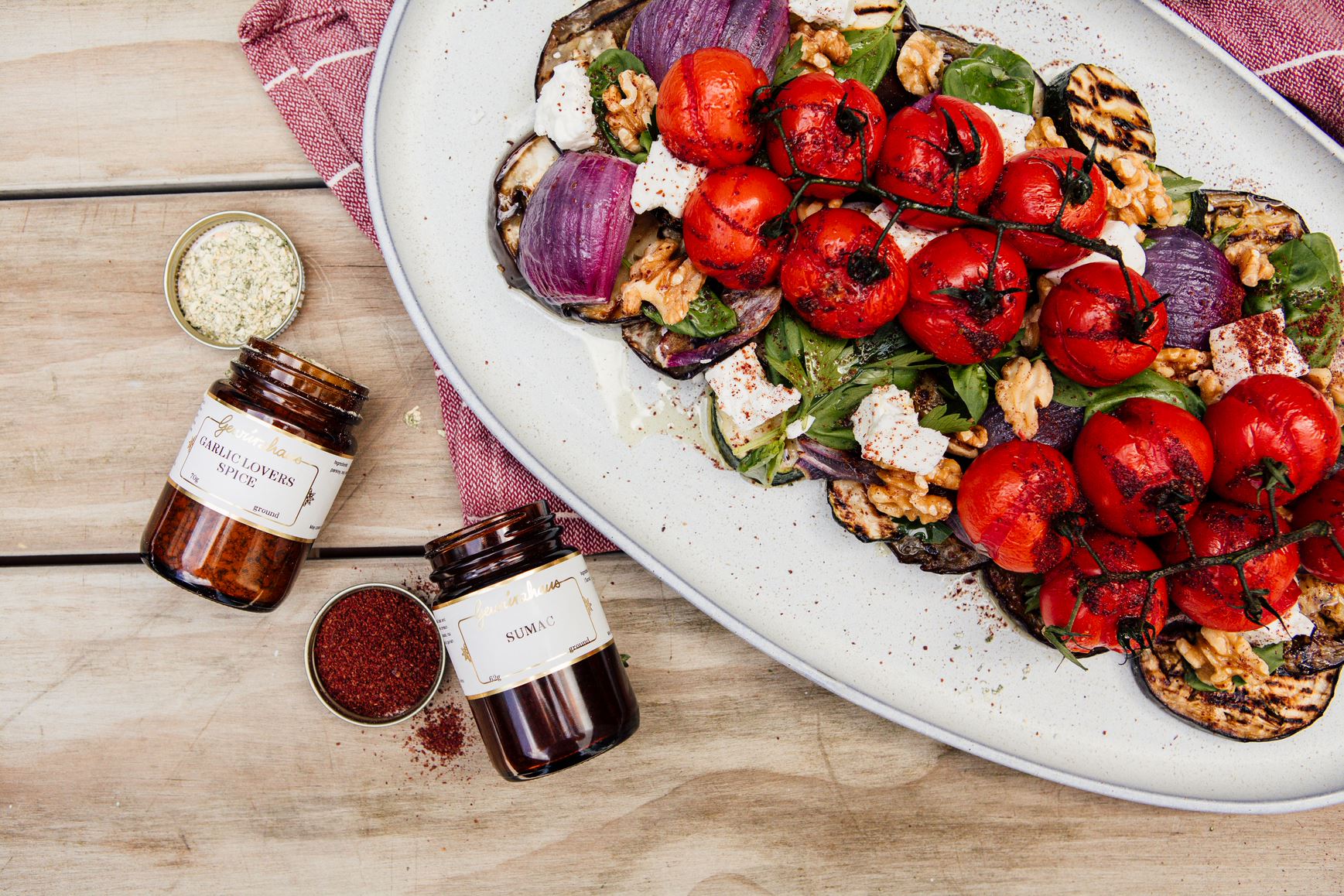 Roasted Tomato, Eggplant & Feta Salad - Gewürzhaus