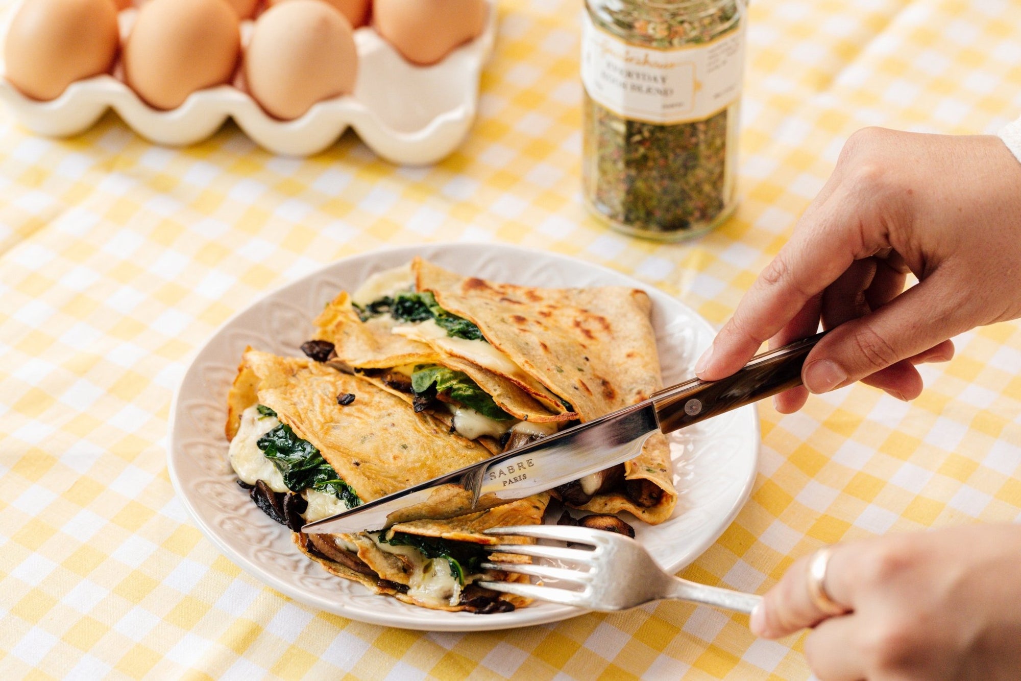 Savoury Crepes with Mushrooms and Cheese - Gewürzhaus