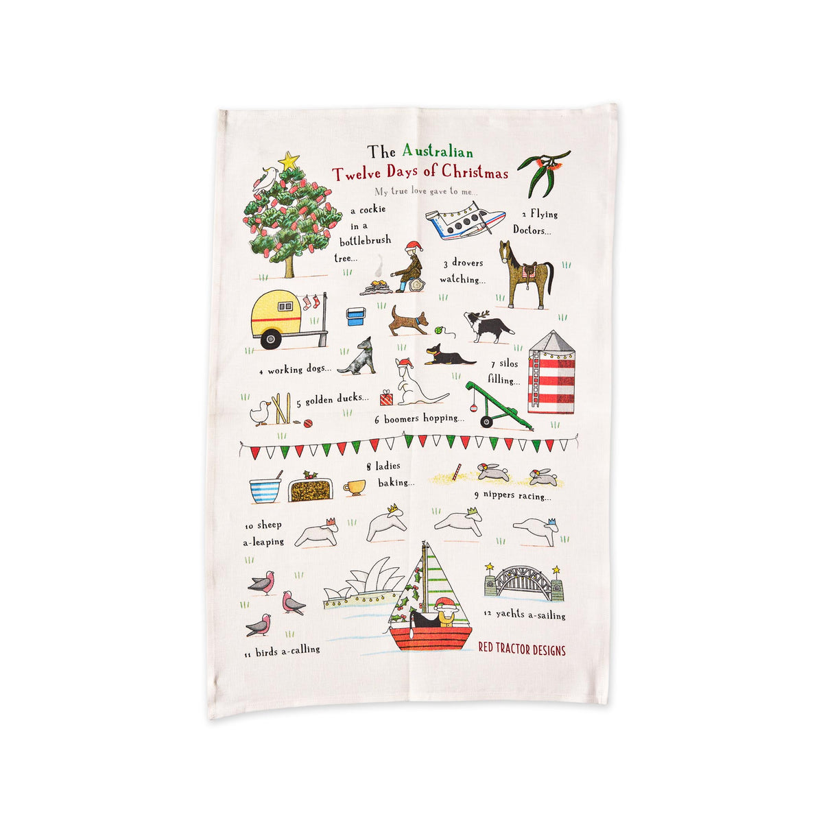 12 Days of Christmas Tea Towel