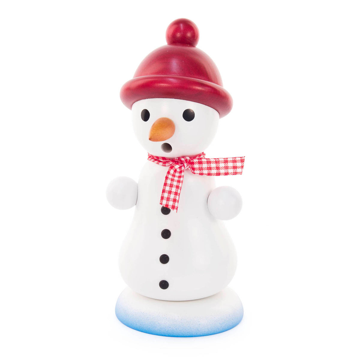 Smoker snowman with red bobble hat