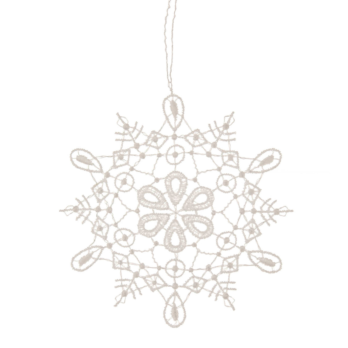 Hanging Tree Ornament, Lace Snowflake Star