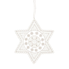 Hanging Tree Ornament, Lace Star with Spots