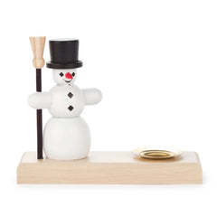 Candle holder with snowman