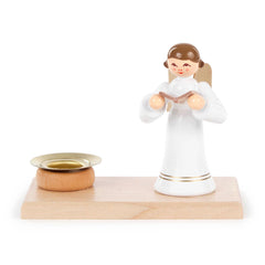 Candle holder with standing angel