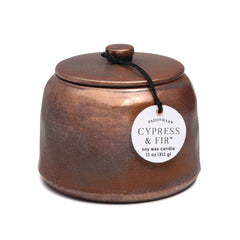 Candle, Cypress & Fir Bronze Ceramic Jar