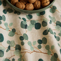 Linen Tablecloth Eucalyptus on Natural