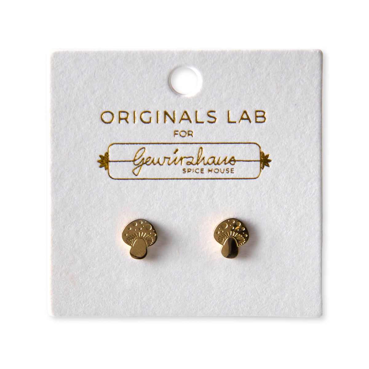 Mushroom Stud Earring 18K Gold Plated