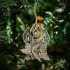 Hanging Tree Ornament, Lace Candles