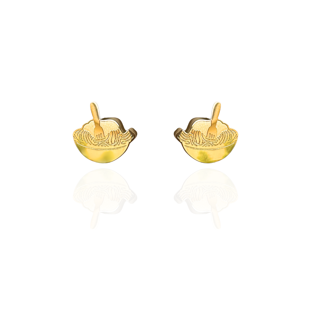 Spaghetti Stud Earring 18K Gold Plated