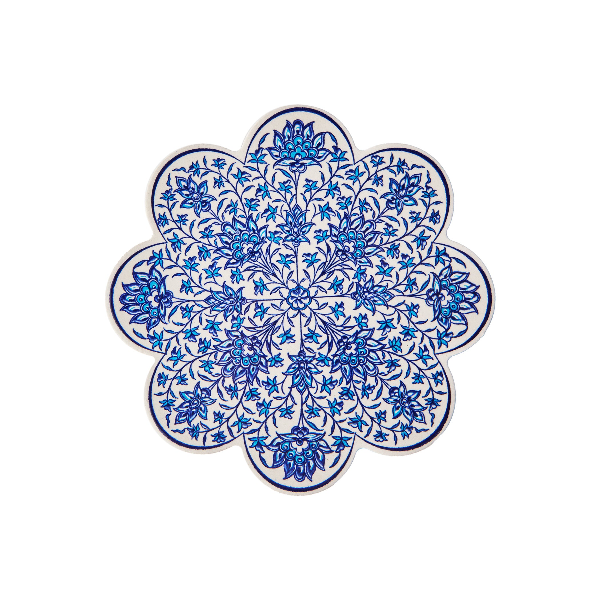 White Blue Turkish Trivet