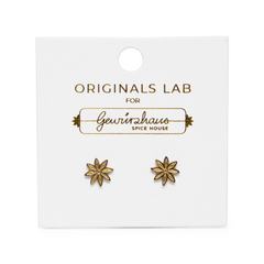 Star Anise Stud Earring 18K Gold Plated