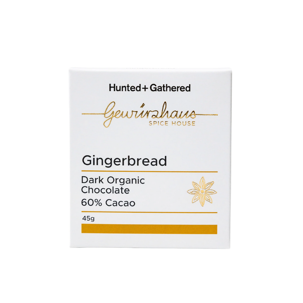 Gingerbread 60% Dark Organic Chocolate 45g