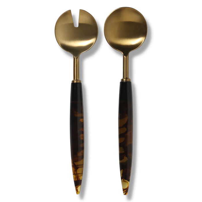 Salad Servers Smoky Amber