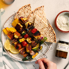 Grilled halloumi skewers