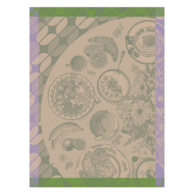 Brunch Gourmand Tea Towel Green