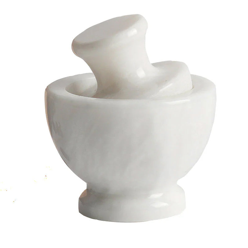 Mushroom Mortar & Pestle Marble White