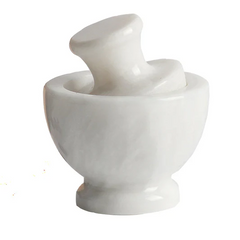 Mushroom Mortar & Pestle Marble White