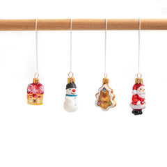 Hand Blown Glass Hanging Ornament, Mini Snow Man