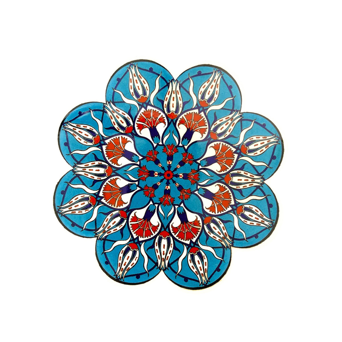 Blue, Red & White Flowers Turkish Trivet - Gewürzhaus