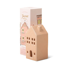 Smoker, Ceramic Pink Townhouse with Persimmon Chestnut Incense (20 Pack) - Gewürzhaus