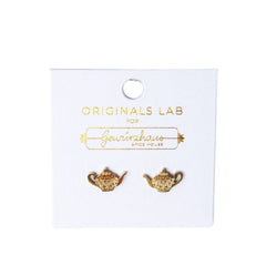 Tea Pot Stud Earring 18K Gold Plated - Gewürzhaus